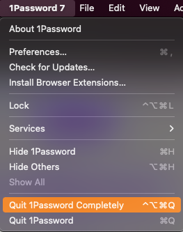 Quit 1password